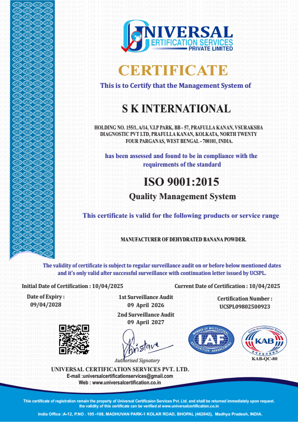 ISO Certificate
